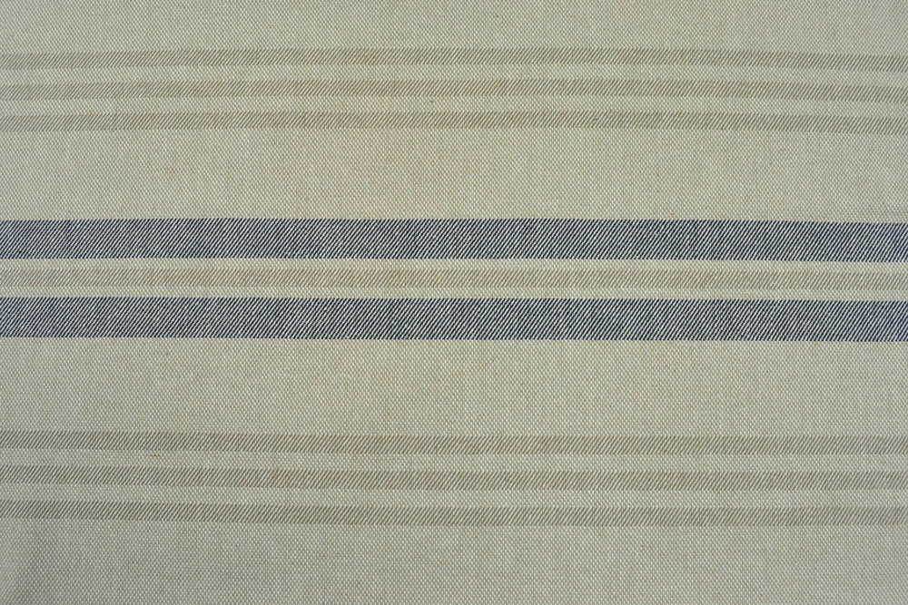 Dekostoff - Leinenoptik - Streifen - Blau - 1,0 Meter 