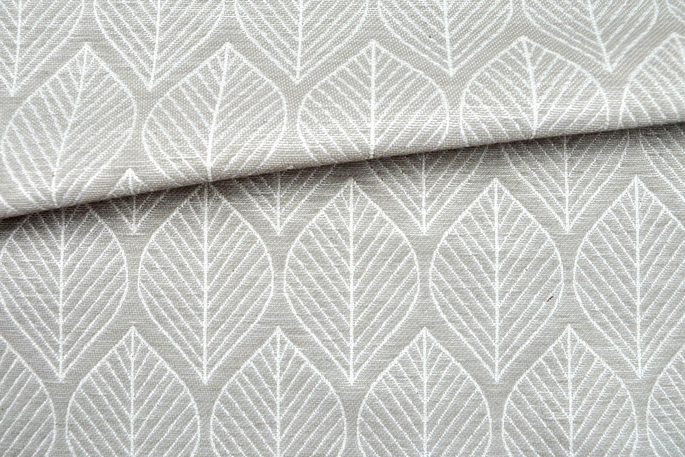Dekostoff Jacquard - Zeitlose Blätter - Beige/Creme 