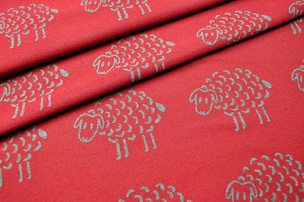 Wende-Jacquard - Kuschelschafe - Bordeaux/Grau 