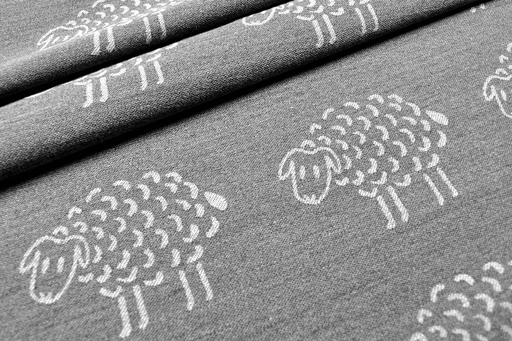 Wende-Jacquard - Kuschelschafe - Grau/Hellgrau 