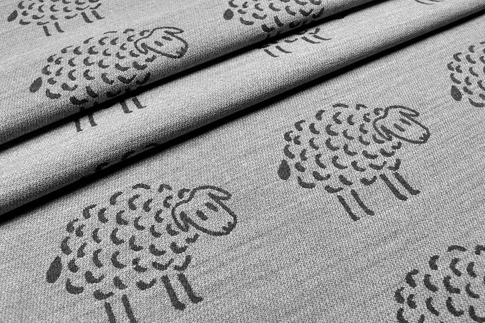 Wende-Jacquard - Kuschelschafe - Hellgrau/Grau 