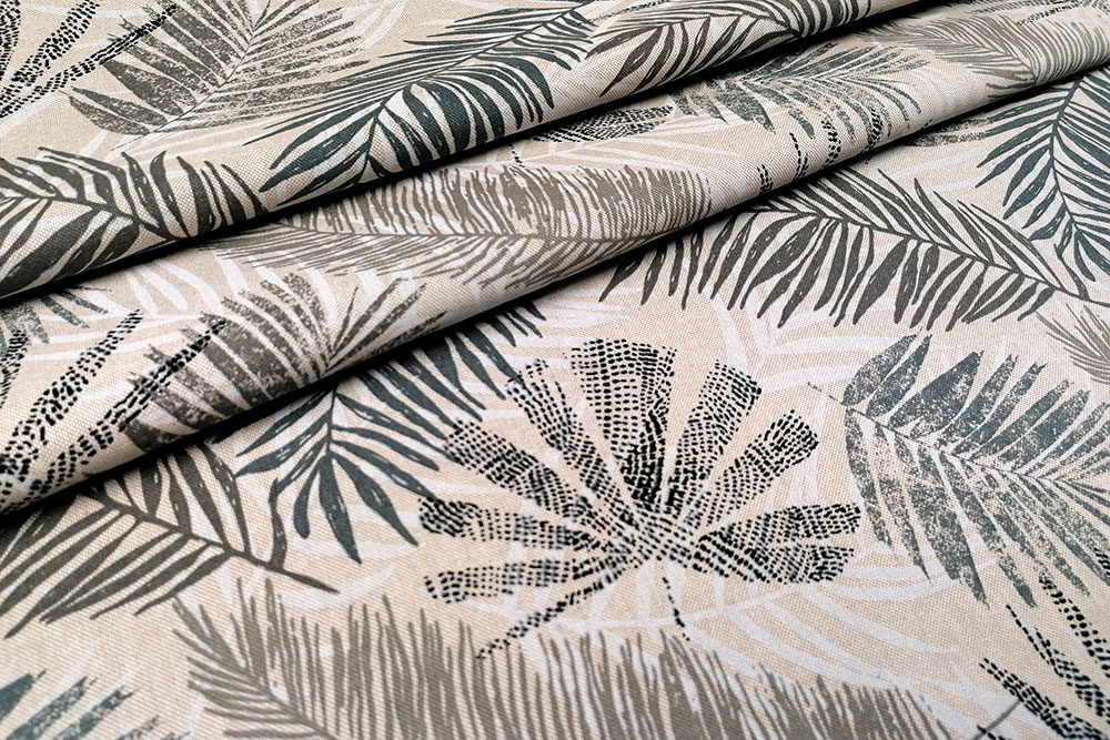 Wilde Blätter - Dekostoff Leinenoptik 