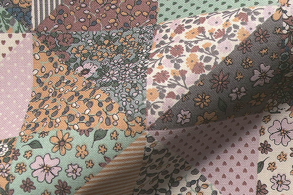 Dekostoff - Blumen-Patchwork 