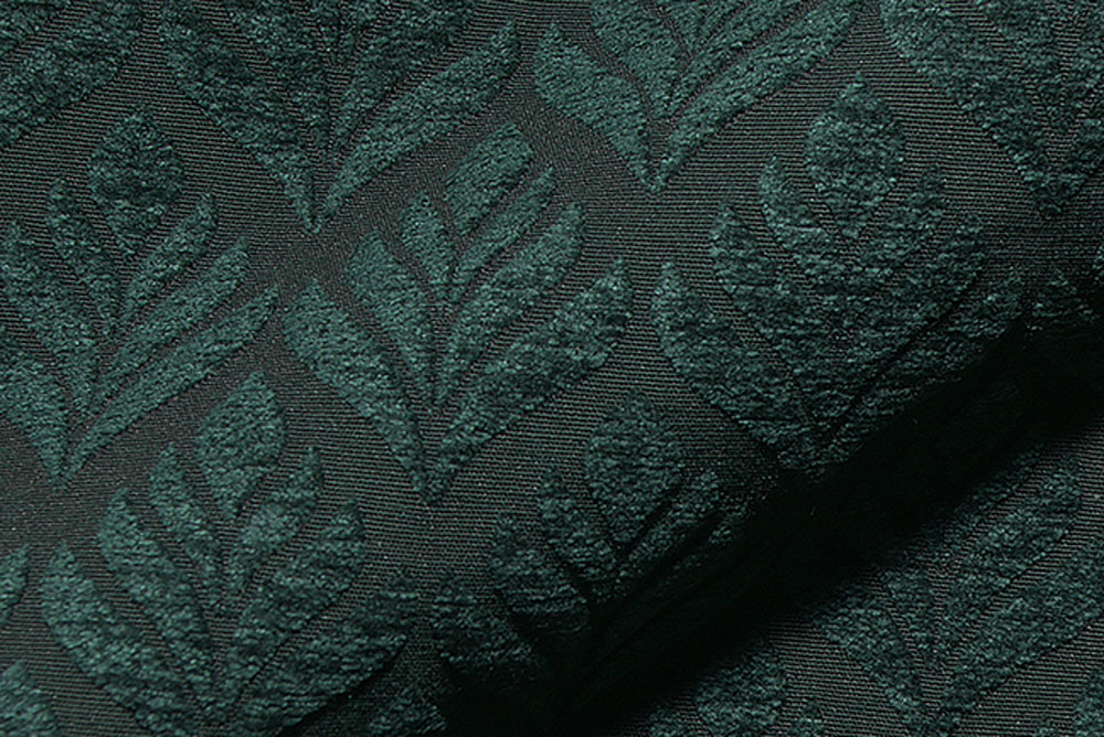 Chenile-Wende Jacquard - Lotusblatt - Dunkelgrün 