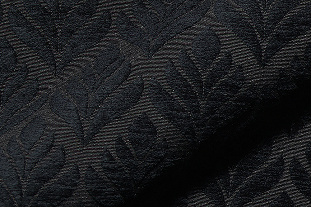 Chenile-Wende Jacquard - Lotusblatt - Schwarz 