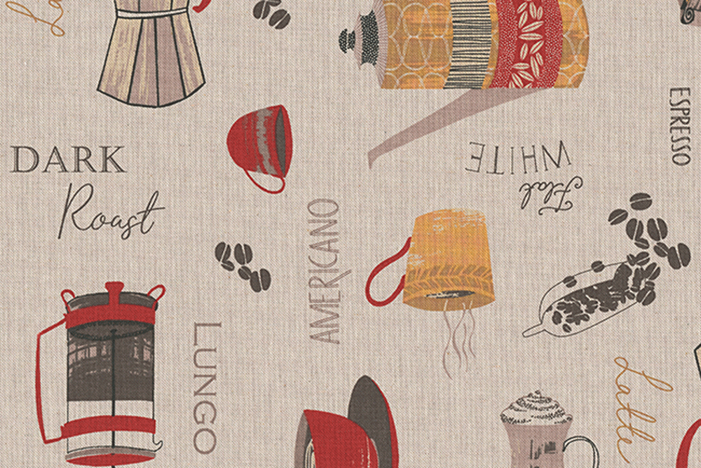 Dekostoff Leinenoptik - Coffeetime 