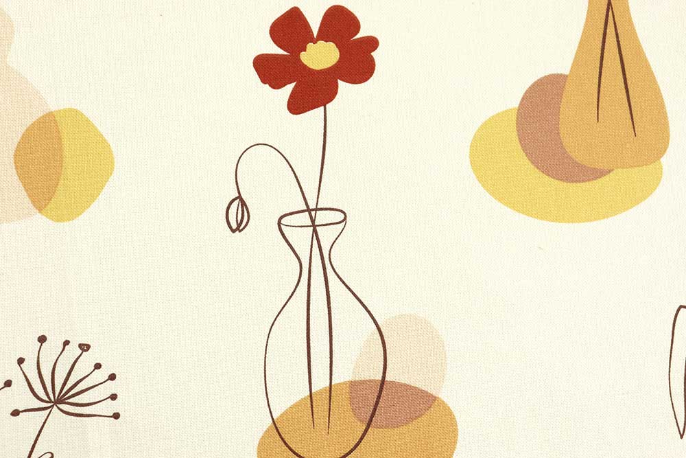 Dekostoff - Retro-Blumenvase 