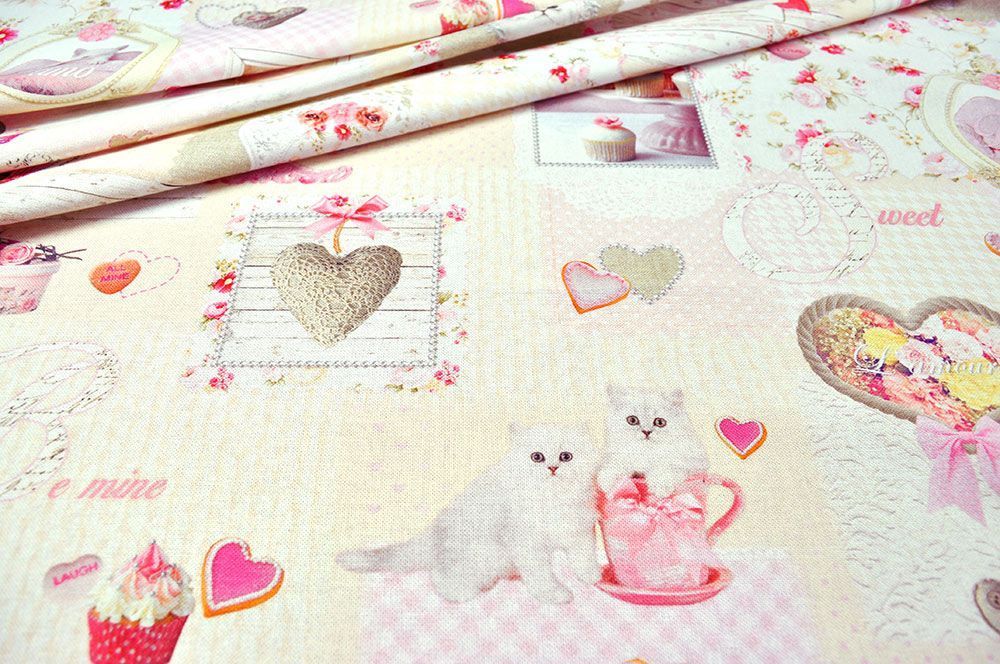 Dekostoff Baumwolle - Sweet Cats 