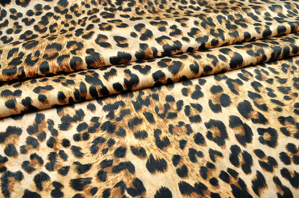 Dekostoff Leopardenmuster, braun schwarz ockergelb