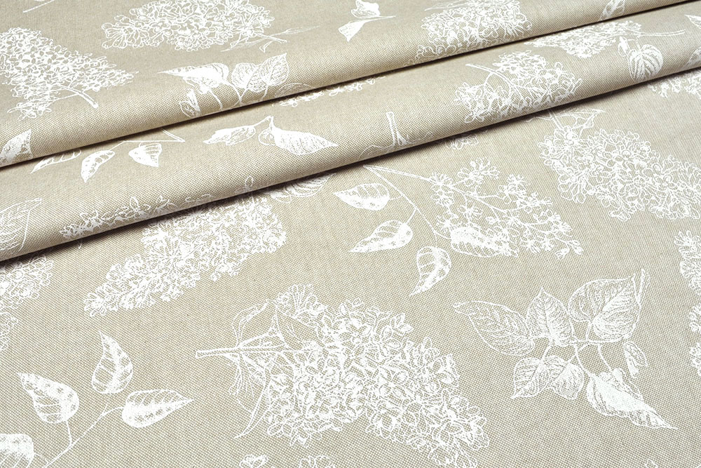 Dekostoff Leinenoptik - Fliedertraum 