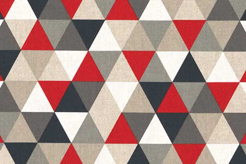 Dekostoff Leinenoptik - Triangulo - Rot 