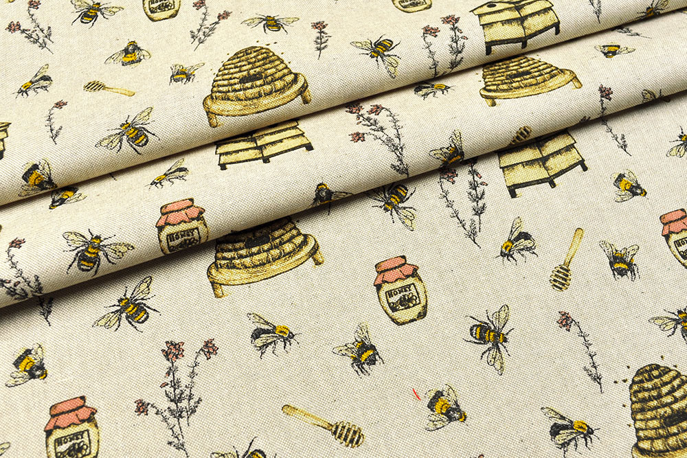 Dekostoff Leinenoptik - Imkerei 