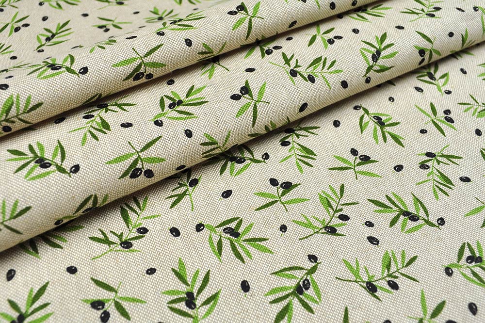 Dekostoff Leinenoptik - Oliven 