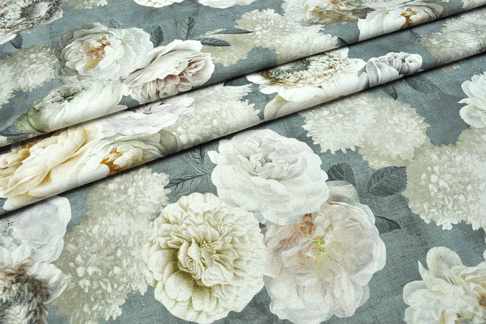 Dekostoff Titanium - Rosenpracht 