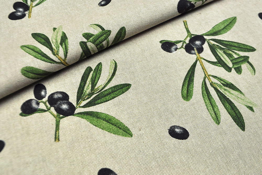 Dekostoff Leinenoptik - Fridas Oliven 