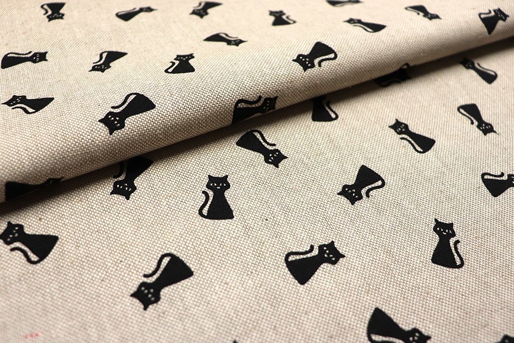 Dekostoff Leinenoptik - Mini-Kätzchen 