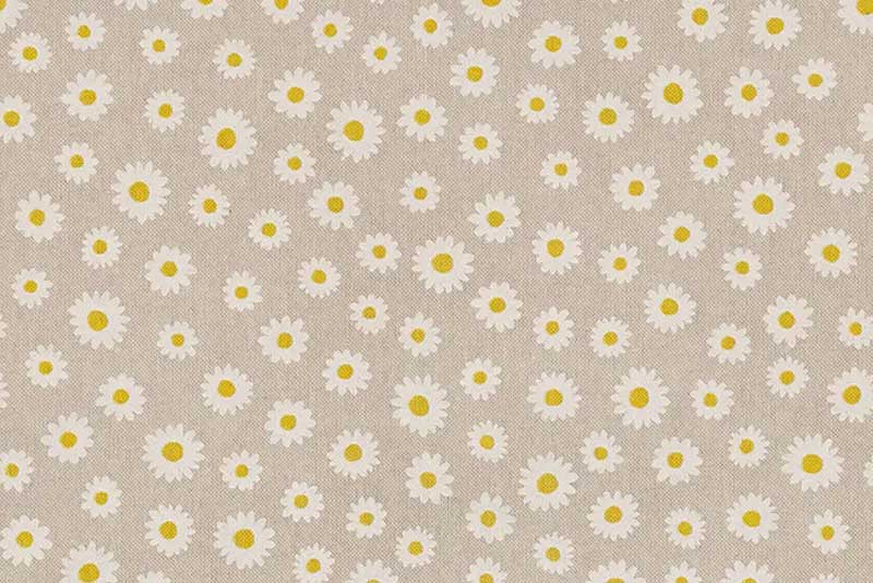 Dekostoff Leinenoptik - Gänseblümchen 