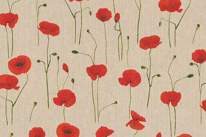 Dekostoff Leinenoptik - Mohn 