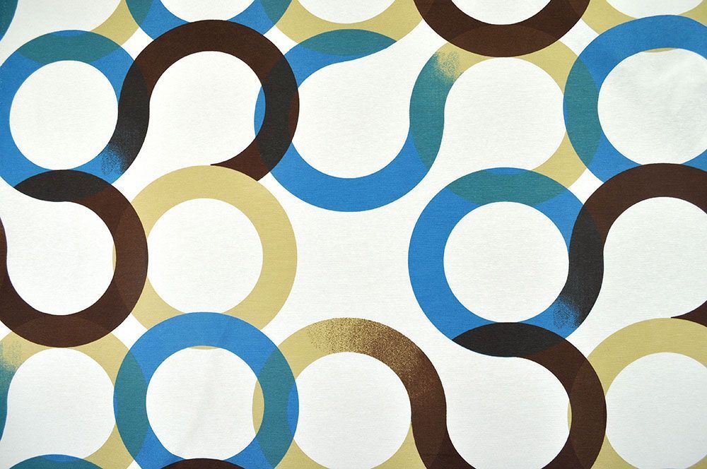 Dekostoff Leinenoptik - Retro-Cirkles  - 280 cm 