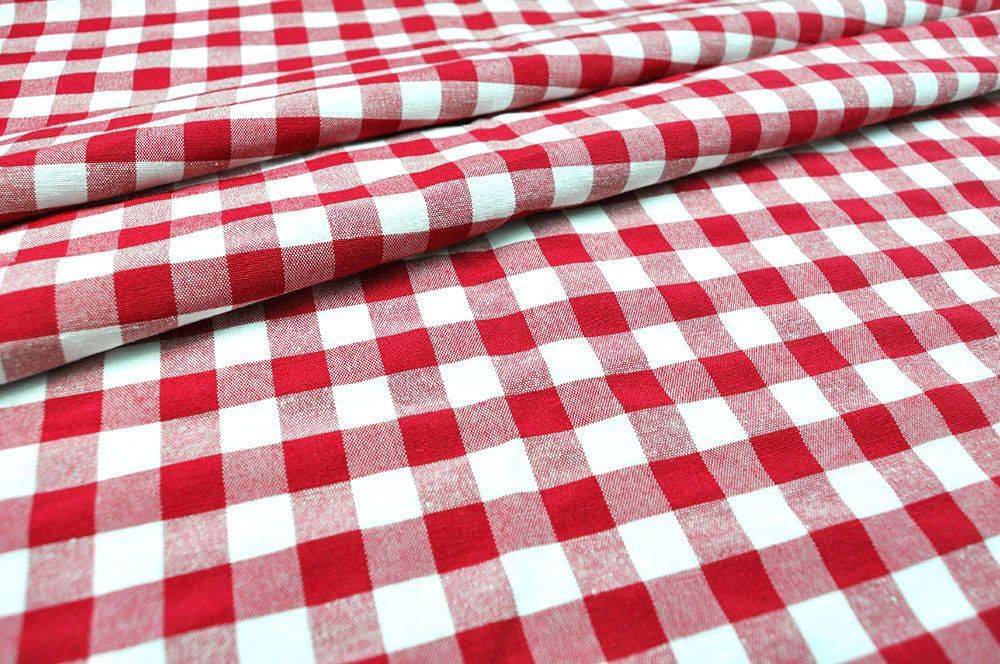 Dekostoff Vichy-Karo 1,5 cm - 280 cm breit - Rot/Weiß 