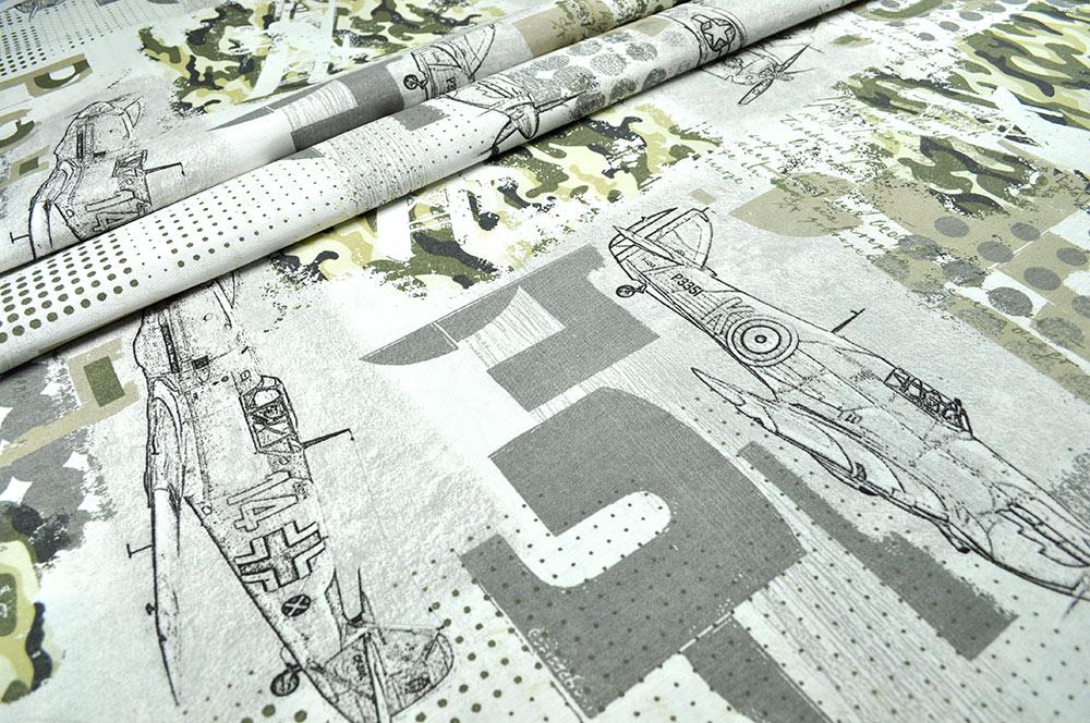 Dekostoff - Army Planes - 280 cm breit 