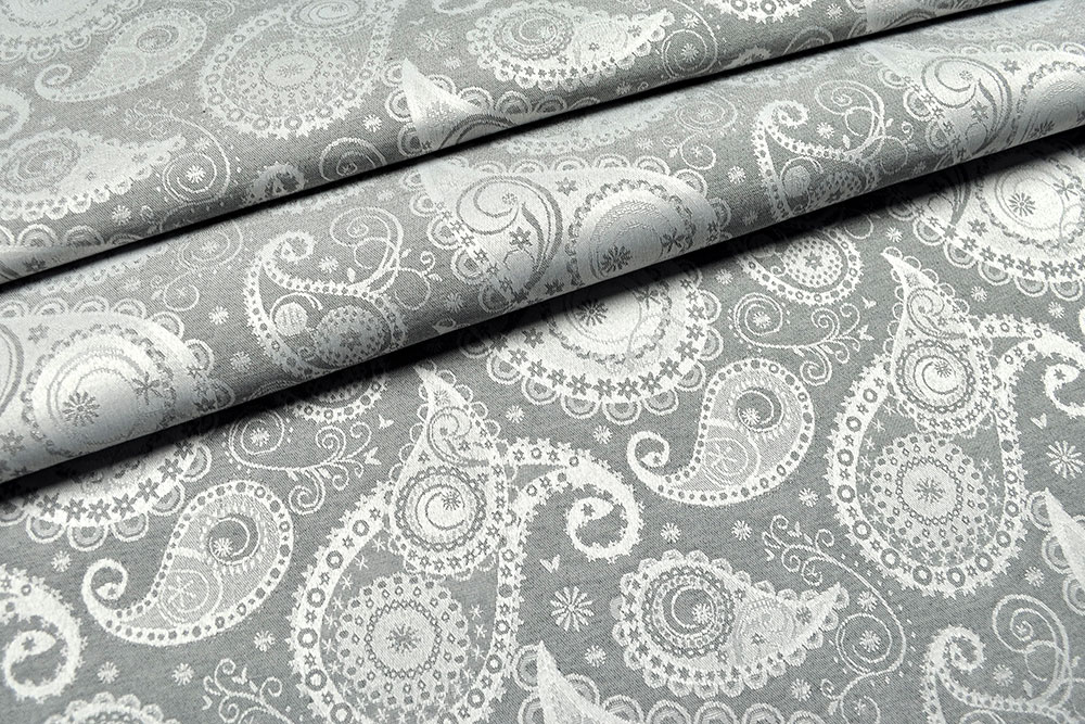 Dekostoff Jacquard - Silver Edition - Paisley - 280 cm 