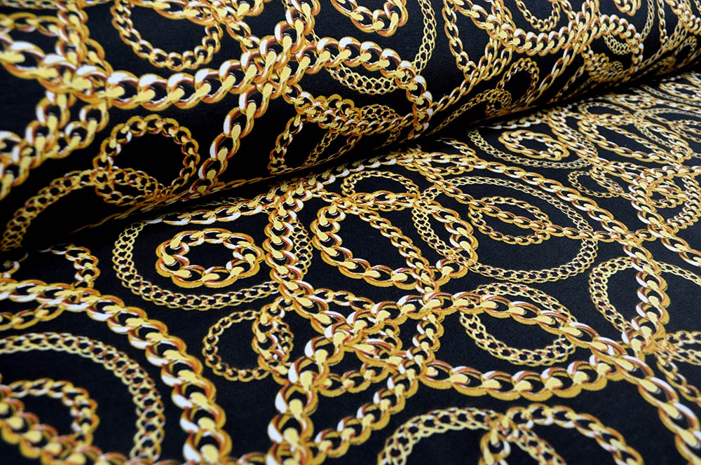 Dekostoff - Goldketten - 280 cm 