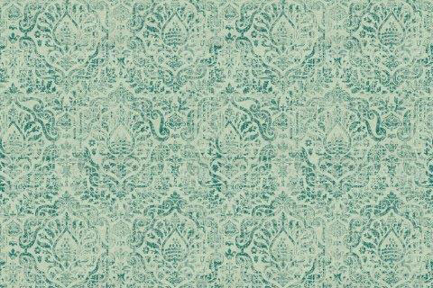 Recycling-Dekostoff - Vintage Barock - Aqua - 280 cm 