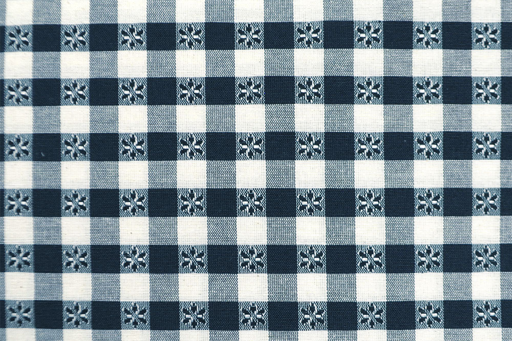 Dekostoff - Vichy-Blumen - 280 cm breit - Nachtblau - 3,0 Meter 