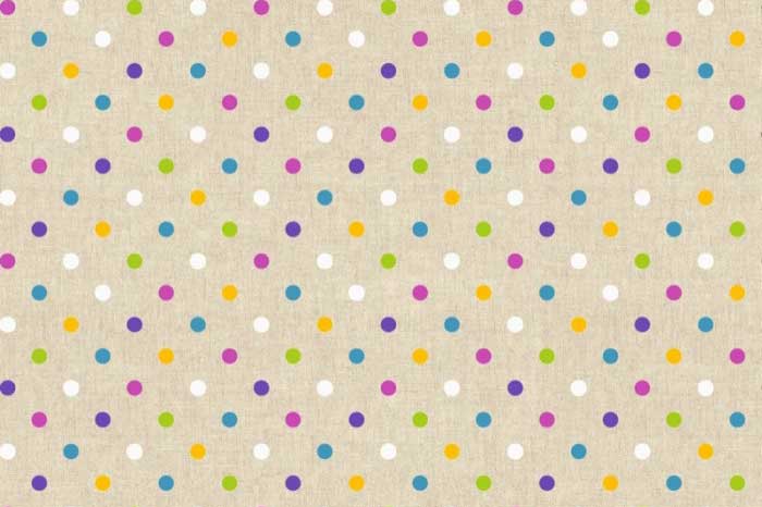 Dekostoff - Bunte Punkte - Natur - 280 cm 