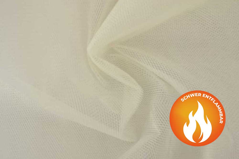Tüll - schwer entflammbar - 300 cm - Creme 