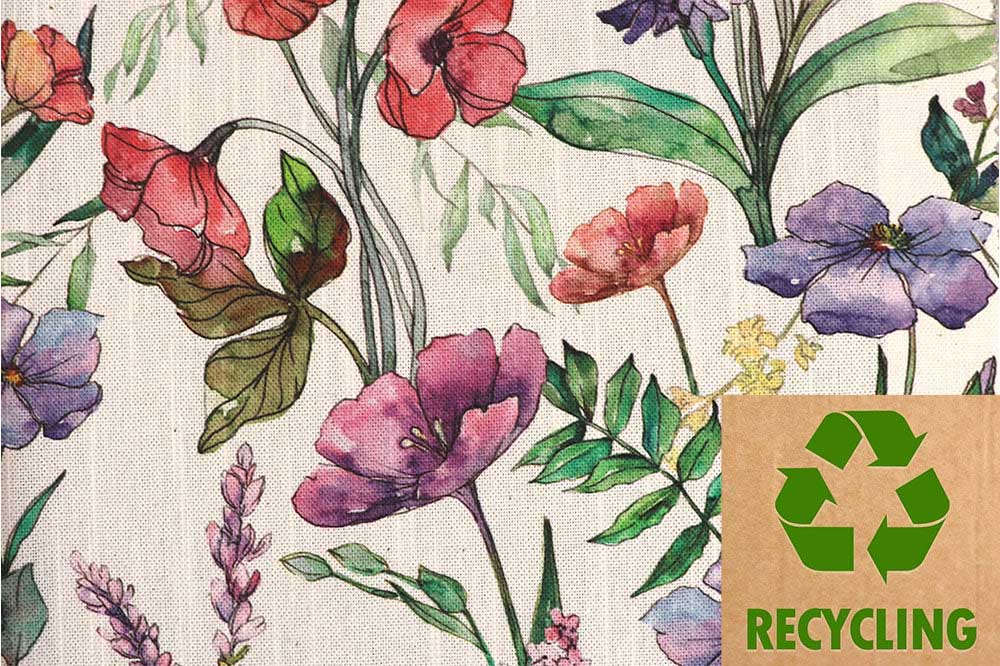 Recycling-Dekostoff - Aquarell Flora - 280 cm 