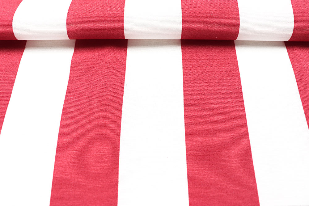 Dekostoff - Blockstreifen - Rot/Weiß - 280 cm 