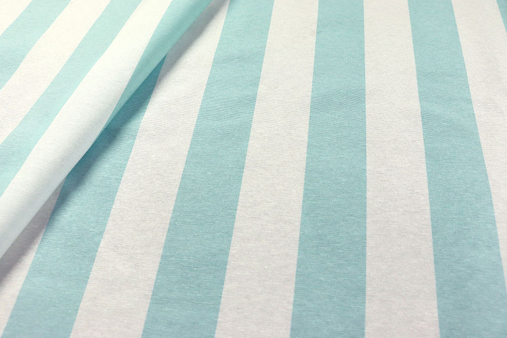 Dekostoff - Blockstreifen - Türkis/Weiß - 280 cm 