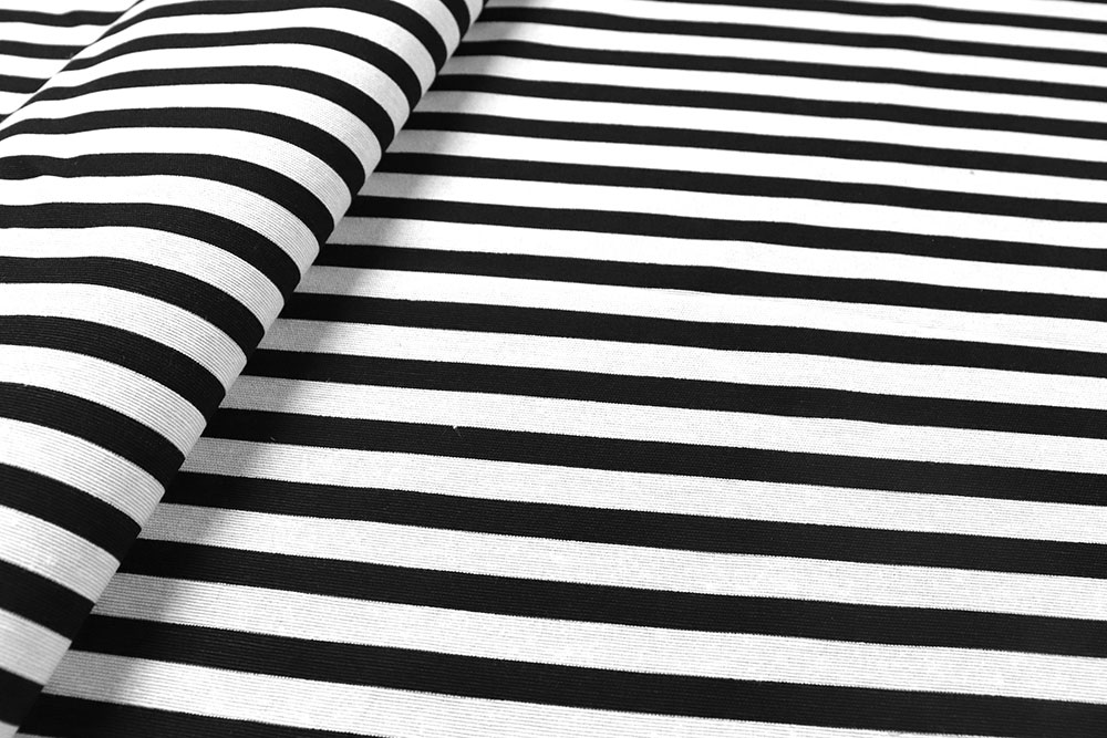 Dekostoff - Querstreifen - Schwarz/Weiß - 280 cm 