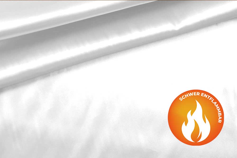 Polyester-Satin - permanent schwer entflammbar - 308 cm Weiß