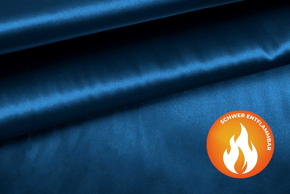 Polyester-Satin - permanent schwer entflammbar - 308 cm Royalblau