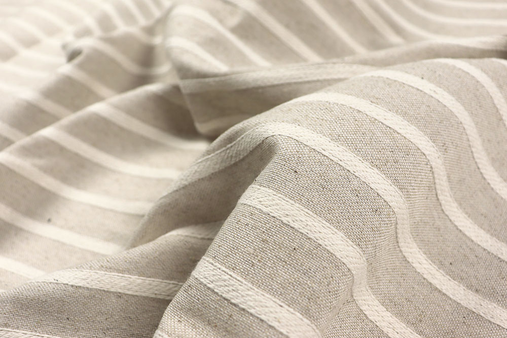 Jacquard Leinenoptik - Zopf-Streifen - 280 cm 