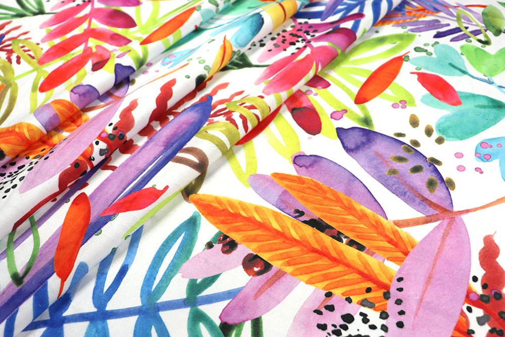 Samt-Dekostoff - Digitaldruck - Aralia 