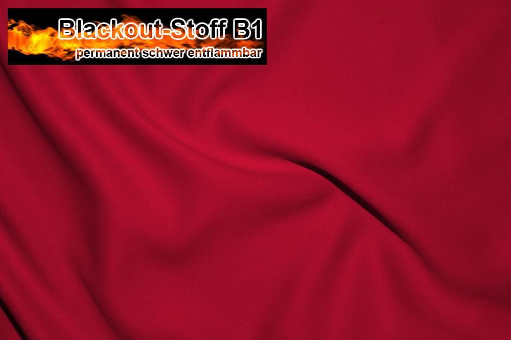 Blackout-Stoff - permanent schwer entflammbar - Kirsch - 1,0 Meter 