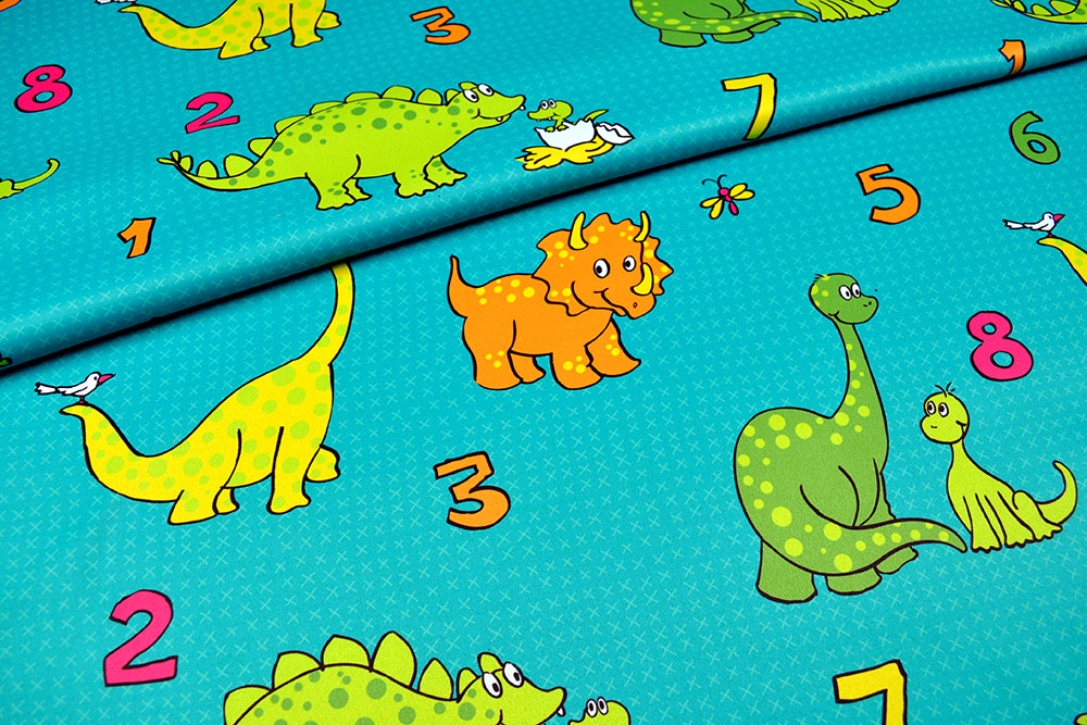 Blackout-Stoff - Dinos & Zahlen 