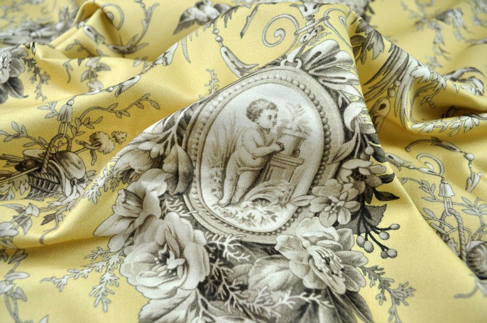 Dekostoff deluxe - Versailles - Toile Medallion - 280 cm Gelb 
