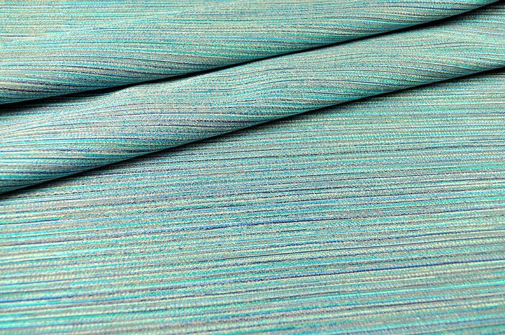 Dekostoff Jacquard - zweiseitig - Streifenmeer - Türkistöne 