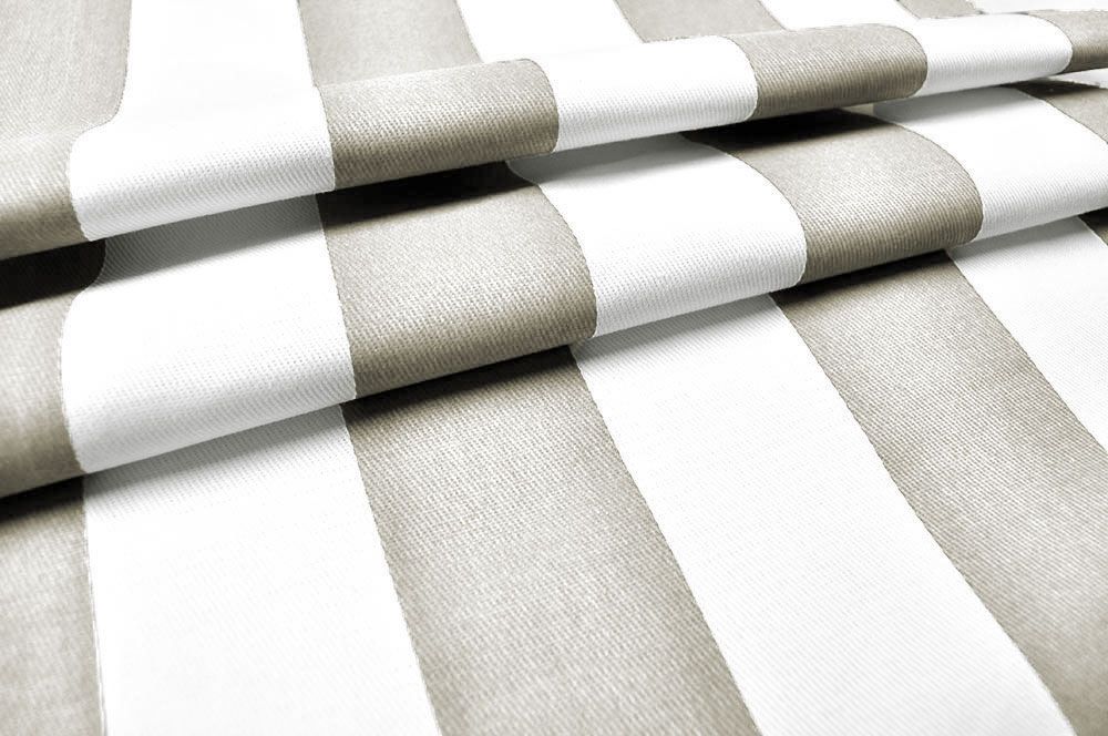 Baumwollstoff Köperbindung - Blockstreifen - Beige 