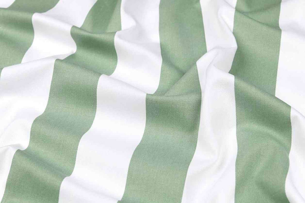 Baumwollstoff Köperbindung - Blockstreifen - Salbei 