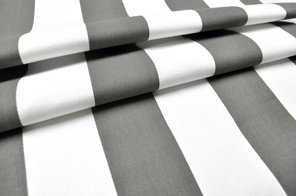 Baumwollstoff Köperbindung - Blockstreifen - Grau 