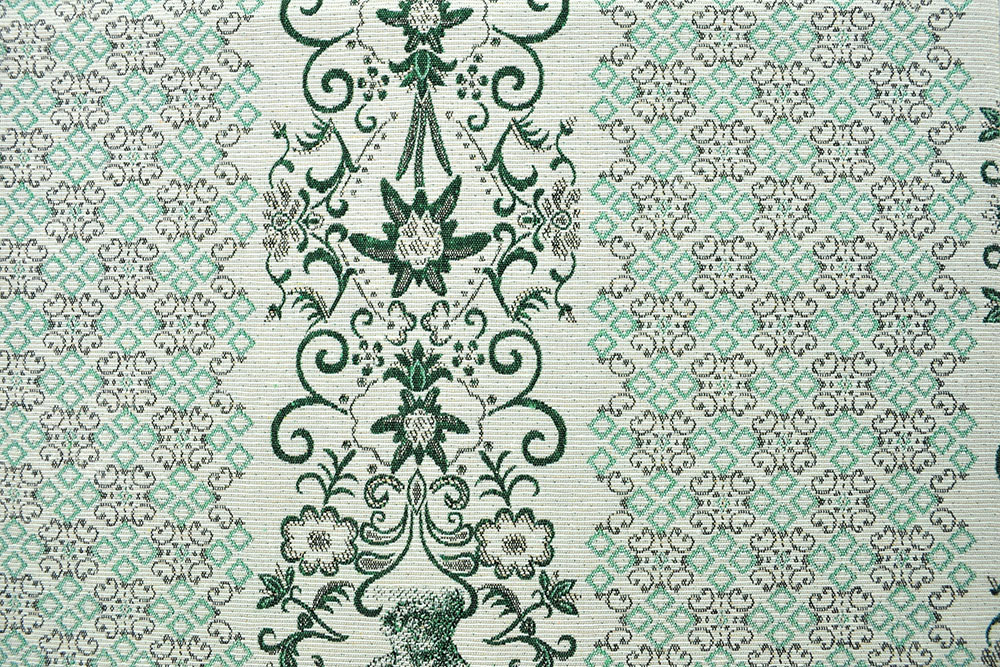 Jacquard-Stoff - Landhaus-Streifen - 280 cm - Beige/Grün 