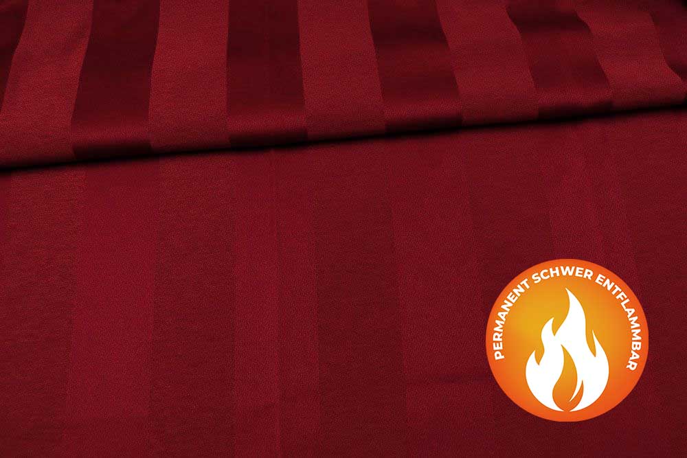 Dekostoff Satin-Blockstreifen - Trevira CS - Bordeaux 