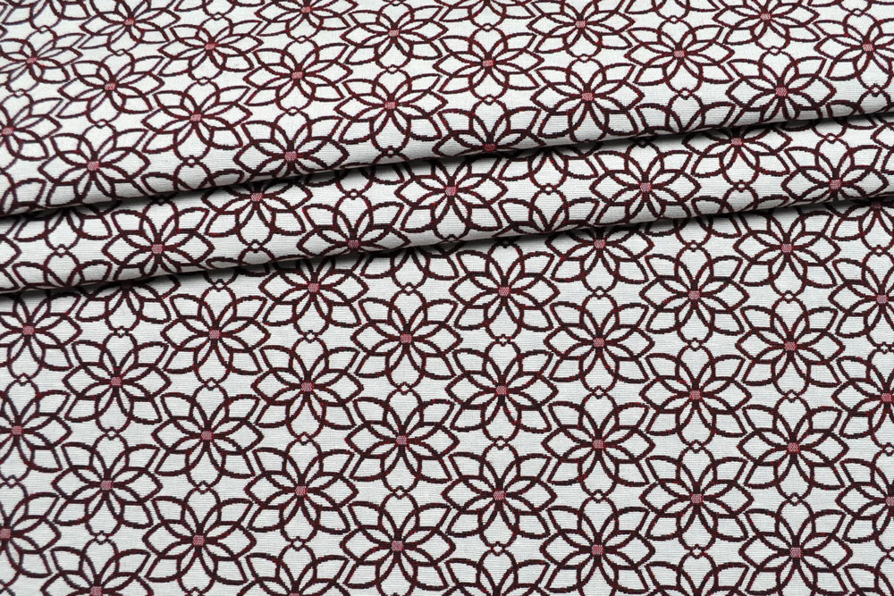 Jacquard-Dekostoff - Saint Lucia - Weiß/Rot 