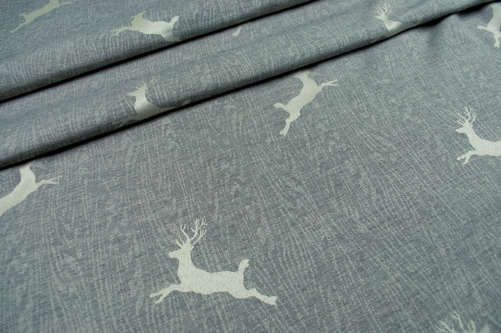 Jacquard Ammergau - Dekostoff - Grau/Creme 